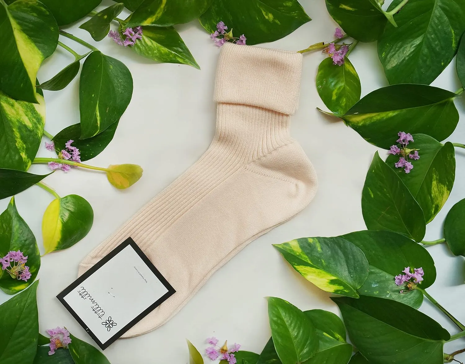 100% Organic Cotton Luxury Women's Socks 1 Pair. Made in Italy.