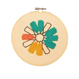 14 cm Embroidered Hoop Zelij Fragments