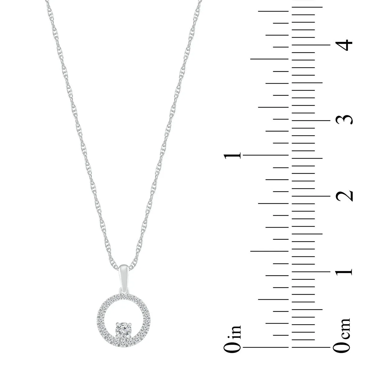 1/4 CTW Diamond Circle 18-inch Pendant in 10KT White Gold