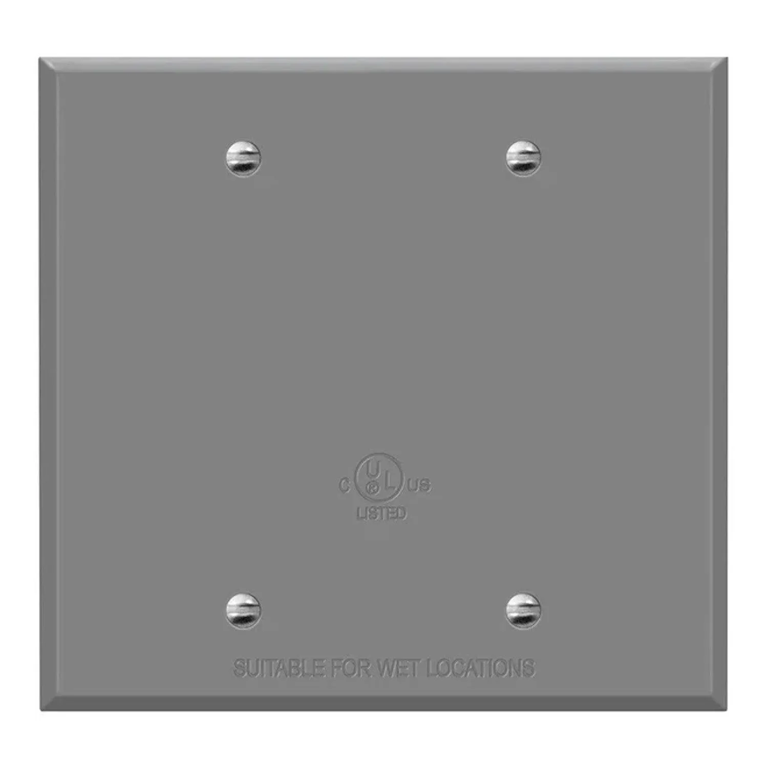 2-Gang Weatherproof Metallic Blank Wall Plate Gray