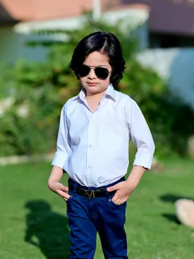 2 Yrs to 15 Yrs Formal Shirt for Boys Off  White