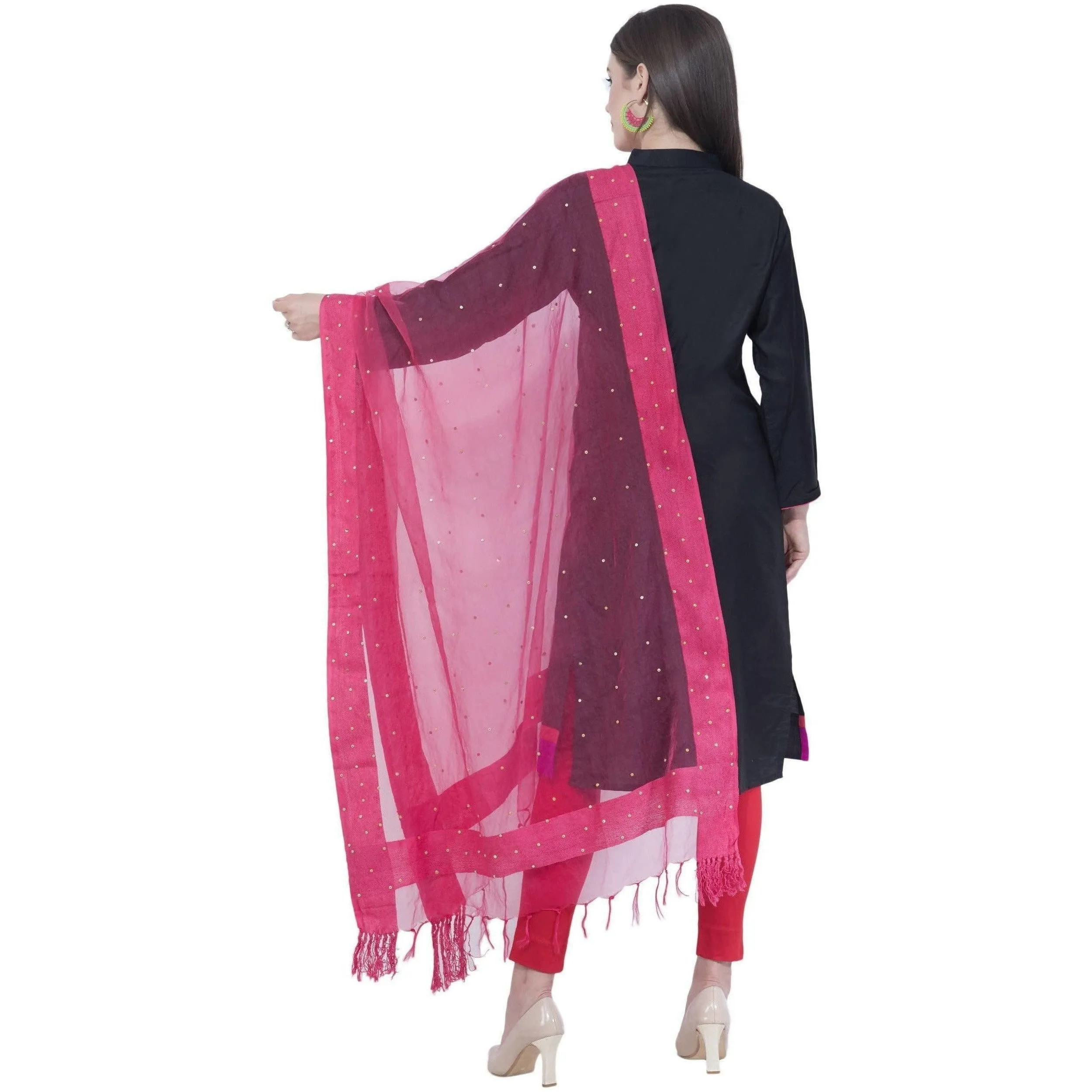 A R Silk Gajari Color Chandna Dupattas and Chunnis