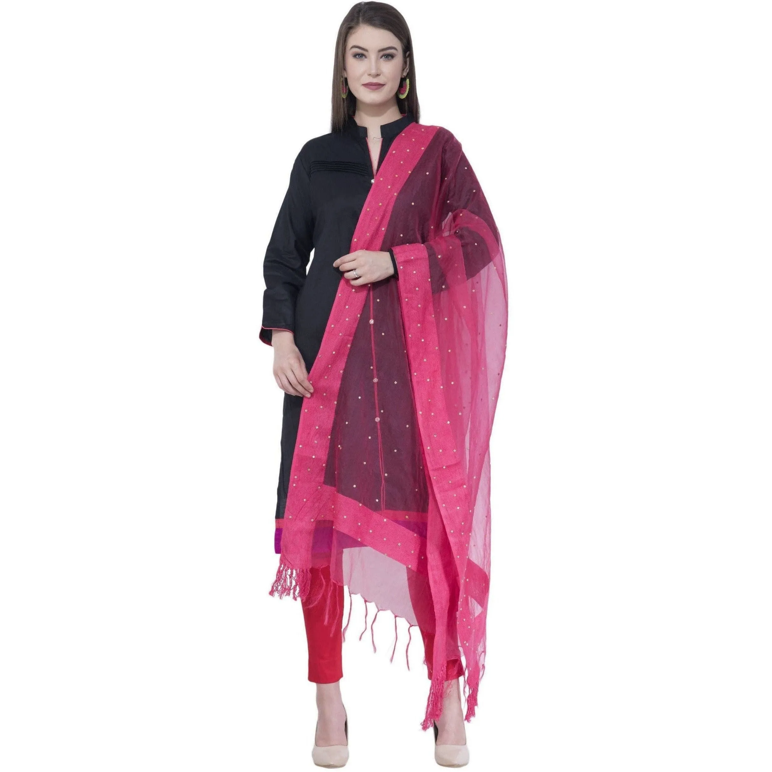 A R Silk Gajari Color Chandna Dupattas and Chunnis