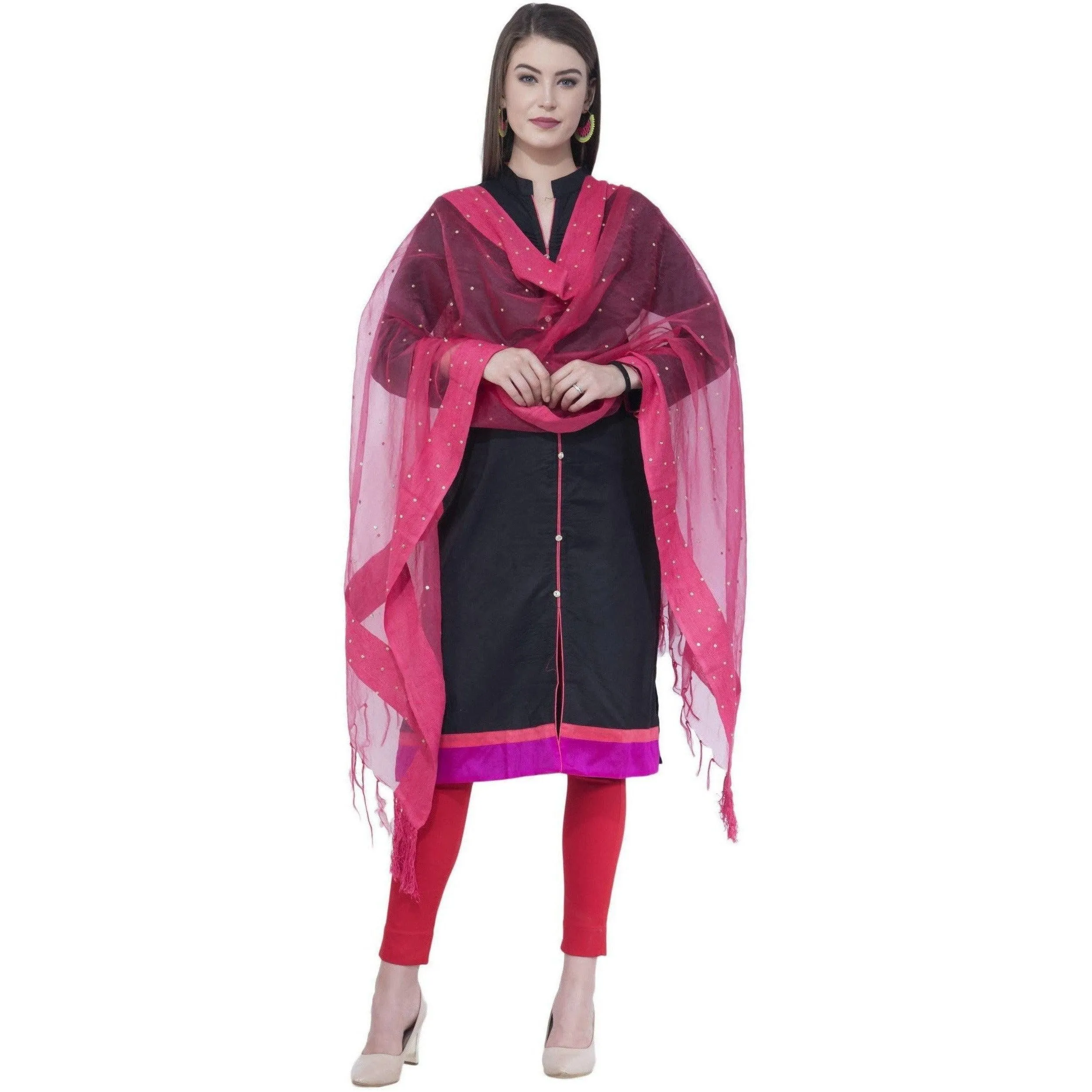 A R Silk Gajari Color Chandna Dupattas and Chunnis