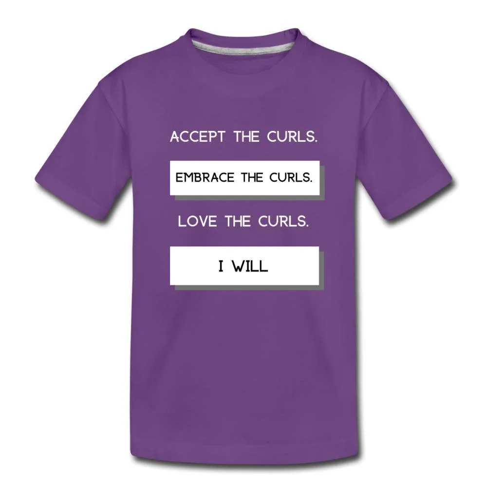 Accept The Curls Girls Toddler T-Shirt