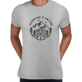Adventure is Waiting Outdoor Minimal Line Drawing Tee