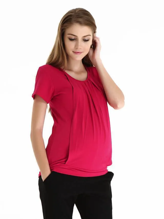 Alma Blouson Nursing Top Red