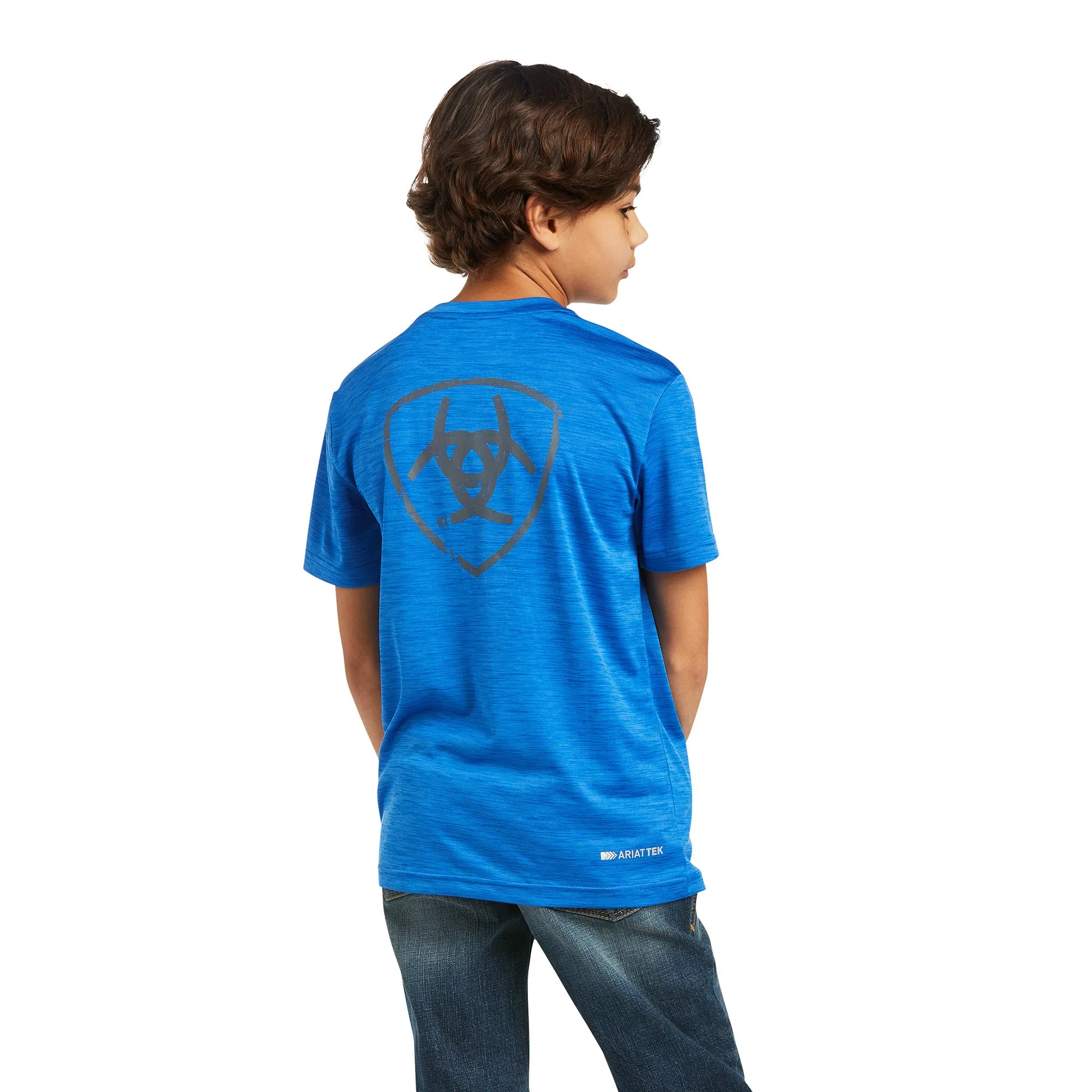 Ariat Boy's Charger Shield Short Sleeve Blue T-Shirt 10039587