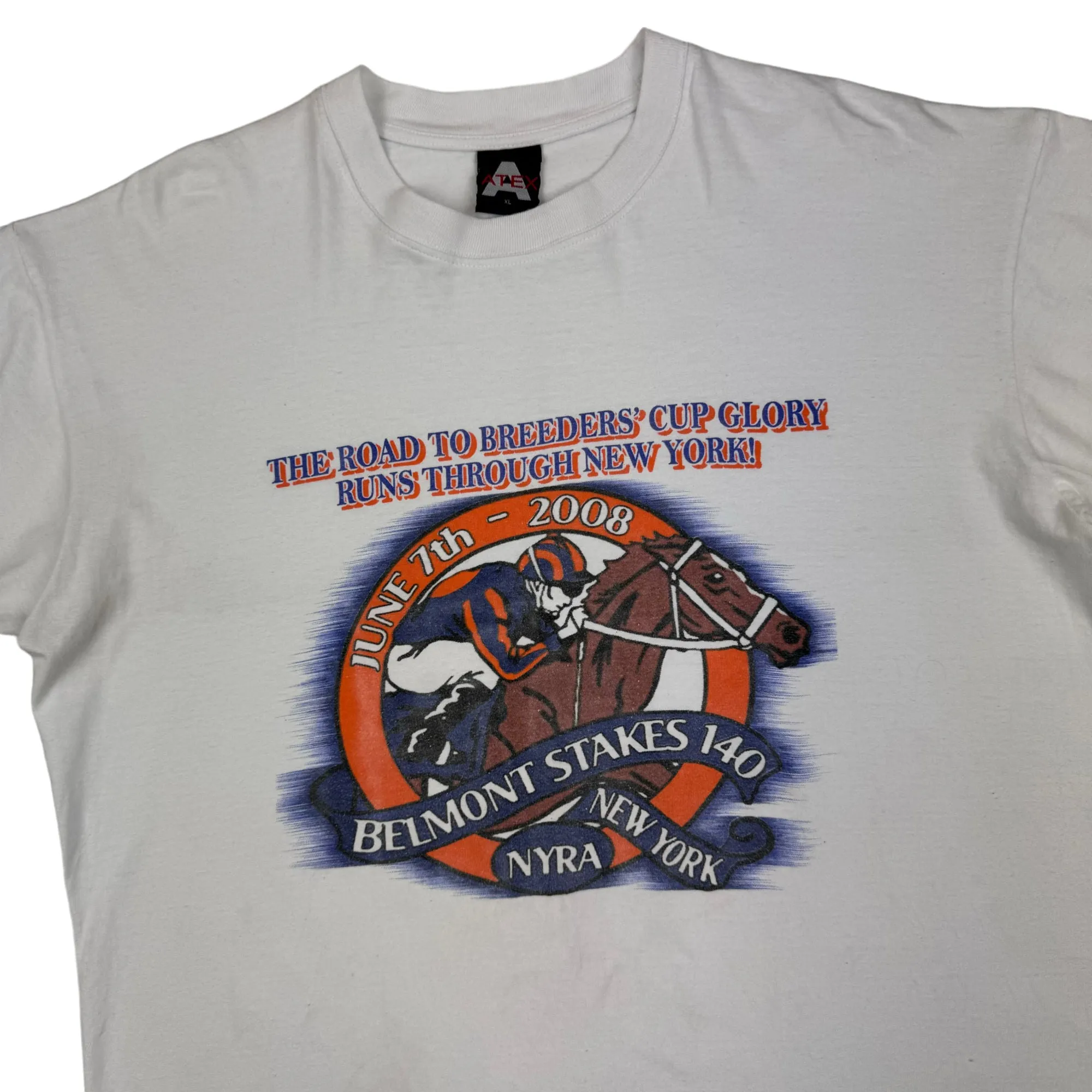 Atex Belmont Stakes 140 Horse Racing Graphic T-shirt White