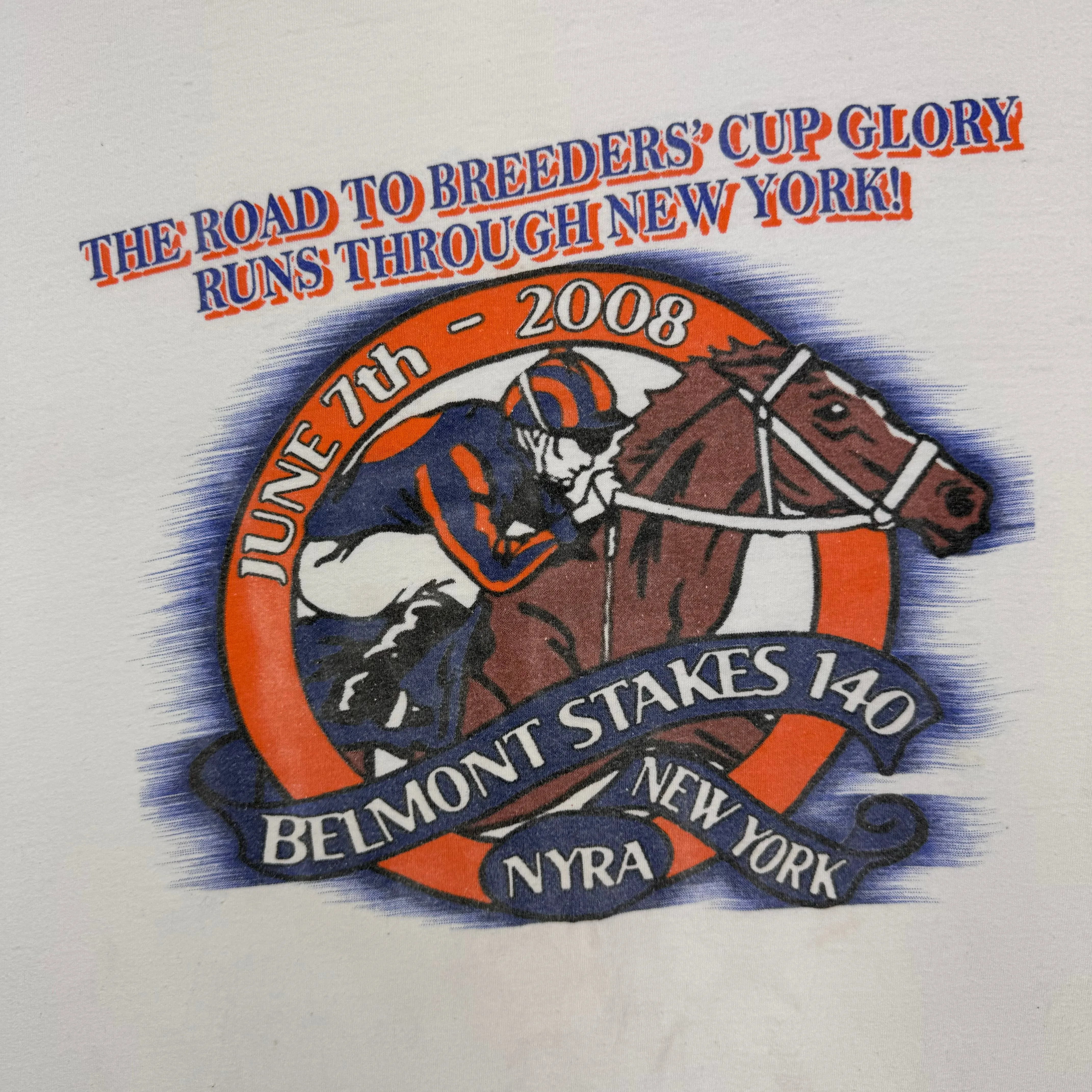 Atex Belmont Stakes 140 Horse Racing Graphic T-shirt White