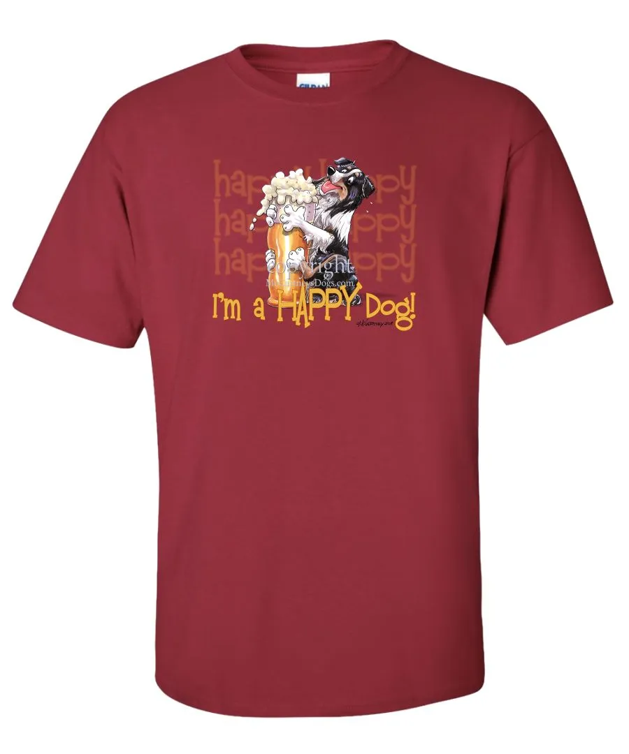 Australian Shepherd  Black Tri - 2 - Who's A Happy Dog - T-Shirt