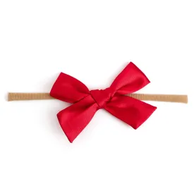 Baby Bow - Bright Red Satin