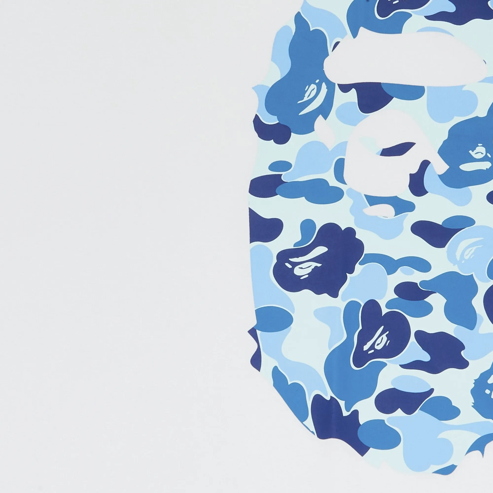 BAPE ABC Side Big Ape Head T-Shirt, White/Blue