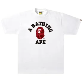 BAPE Color Camo College Tee 'White/Red', White