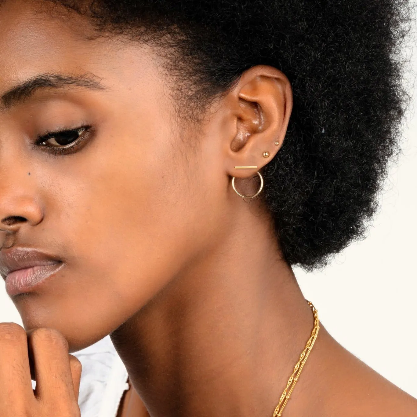 Bar Studs   Ear Jacket