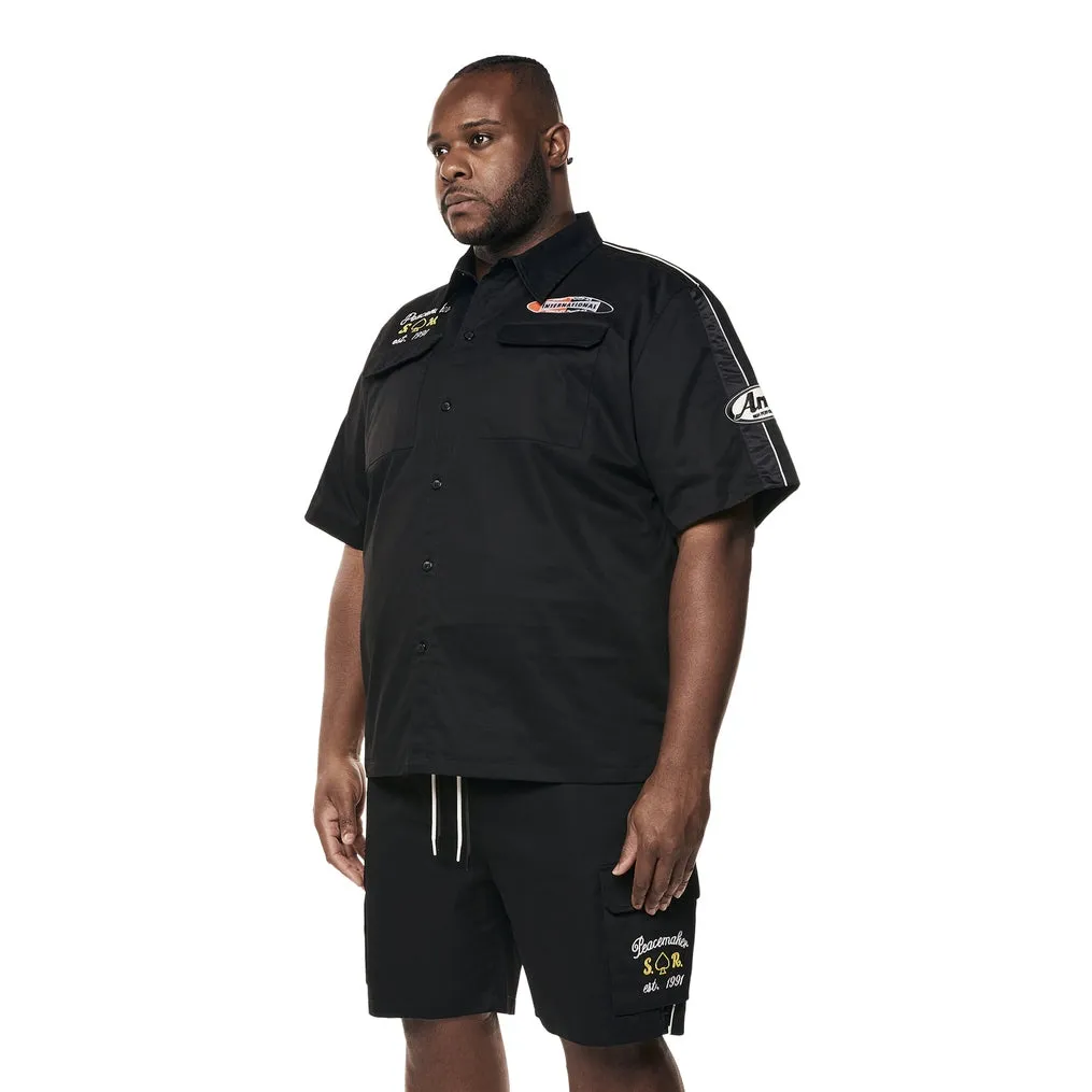 Big and Tall - Graphic Twill Shirt - Black
