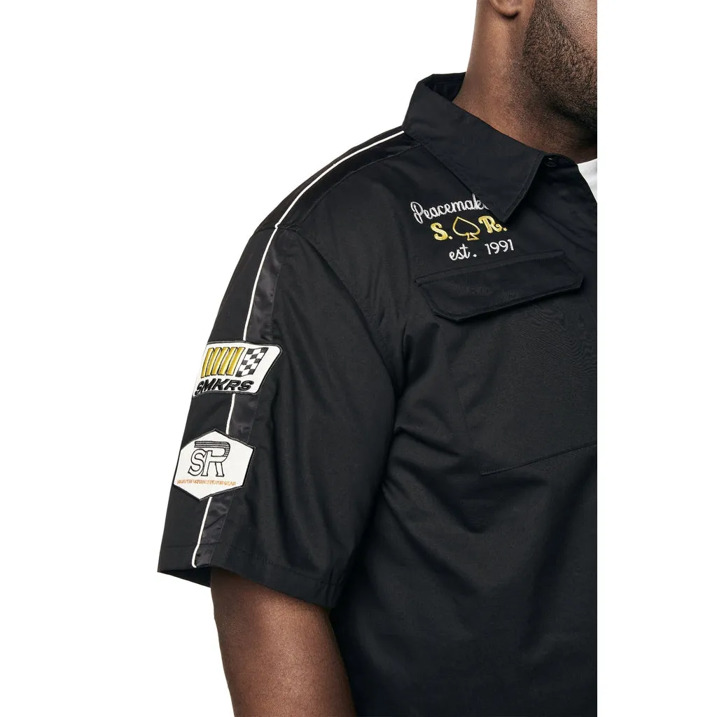 Big and Tall - Graphic Twill Shirt - Black