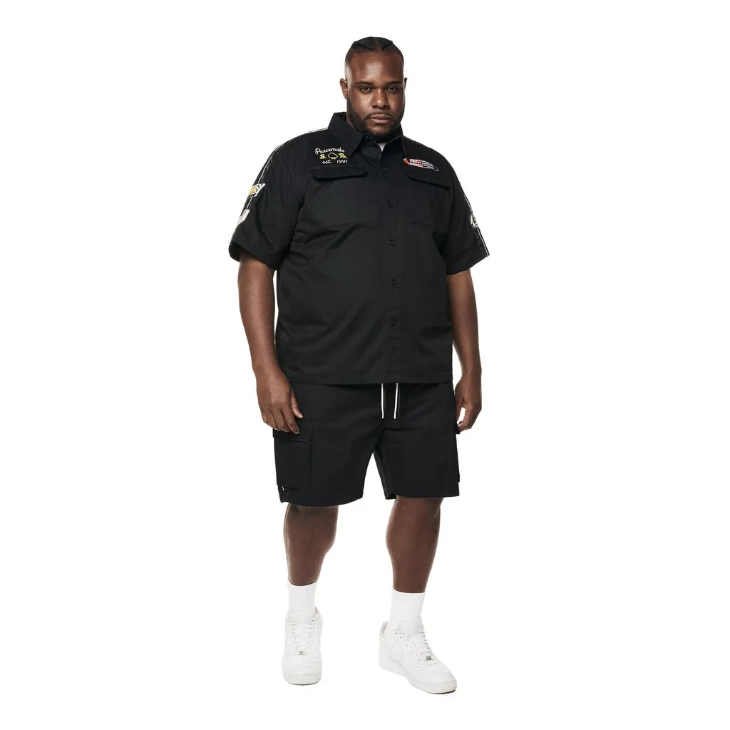 Big and Tall - Graphic Twill Shirt - Black