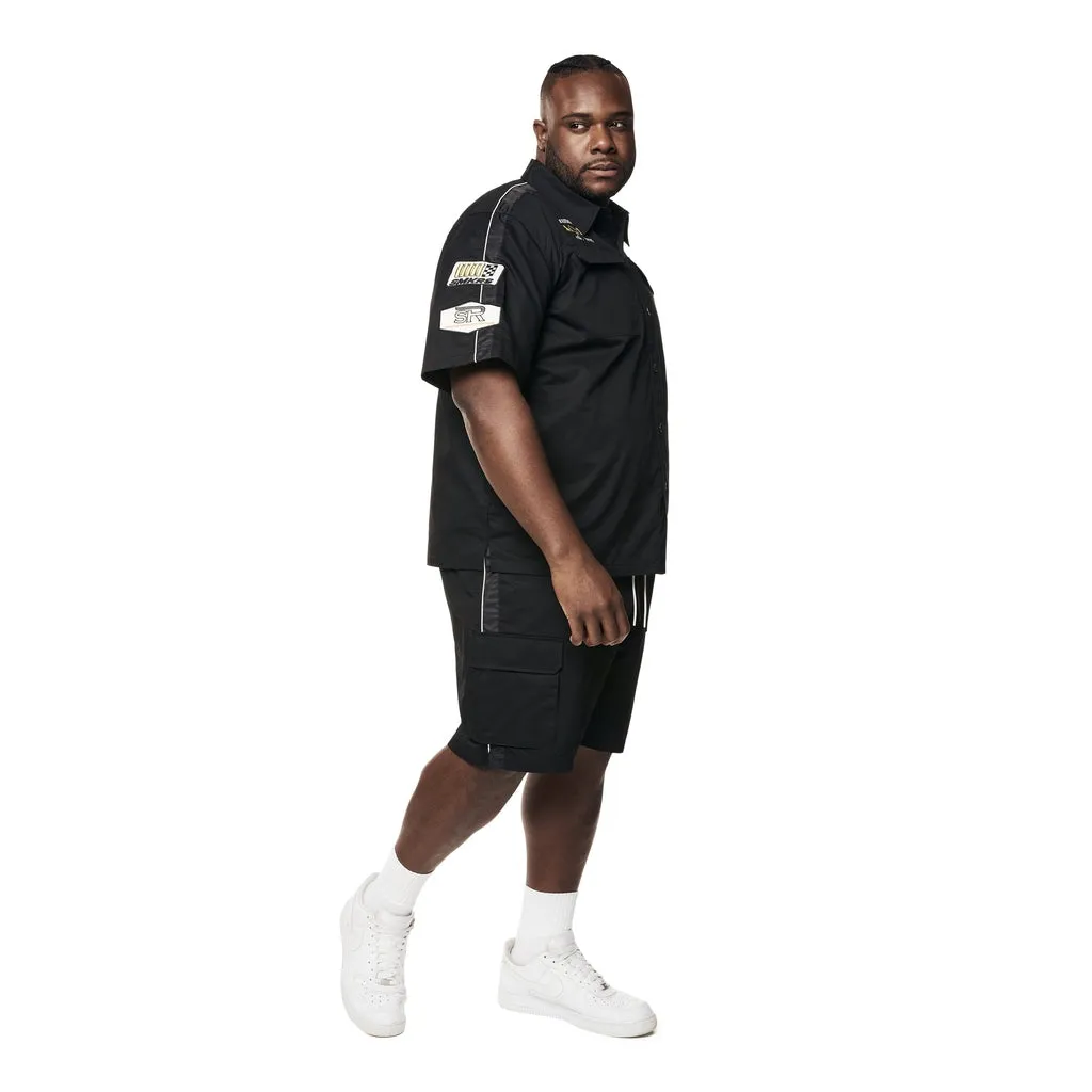 Big and Tall - Graphic Twill Shirt - Black