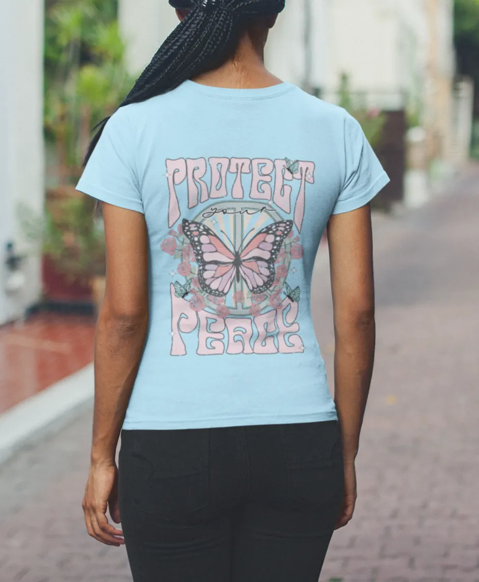 Bio T-Shirt Rückenprint | Frieden schützen