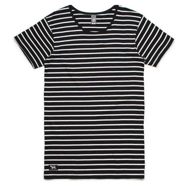 Black Sheep Wire Stripe Tee Black - Natural
