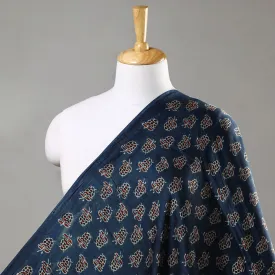 Blue Larch Boota Ajrakh Hand Block Printed Modal Silk Fabric