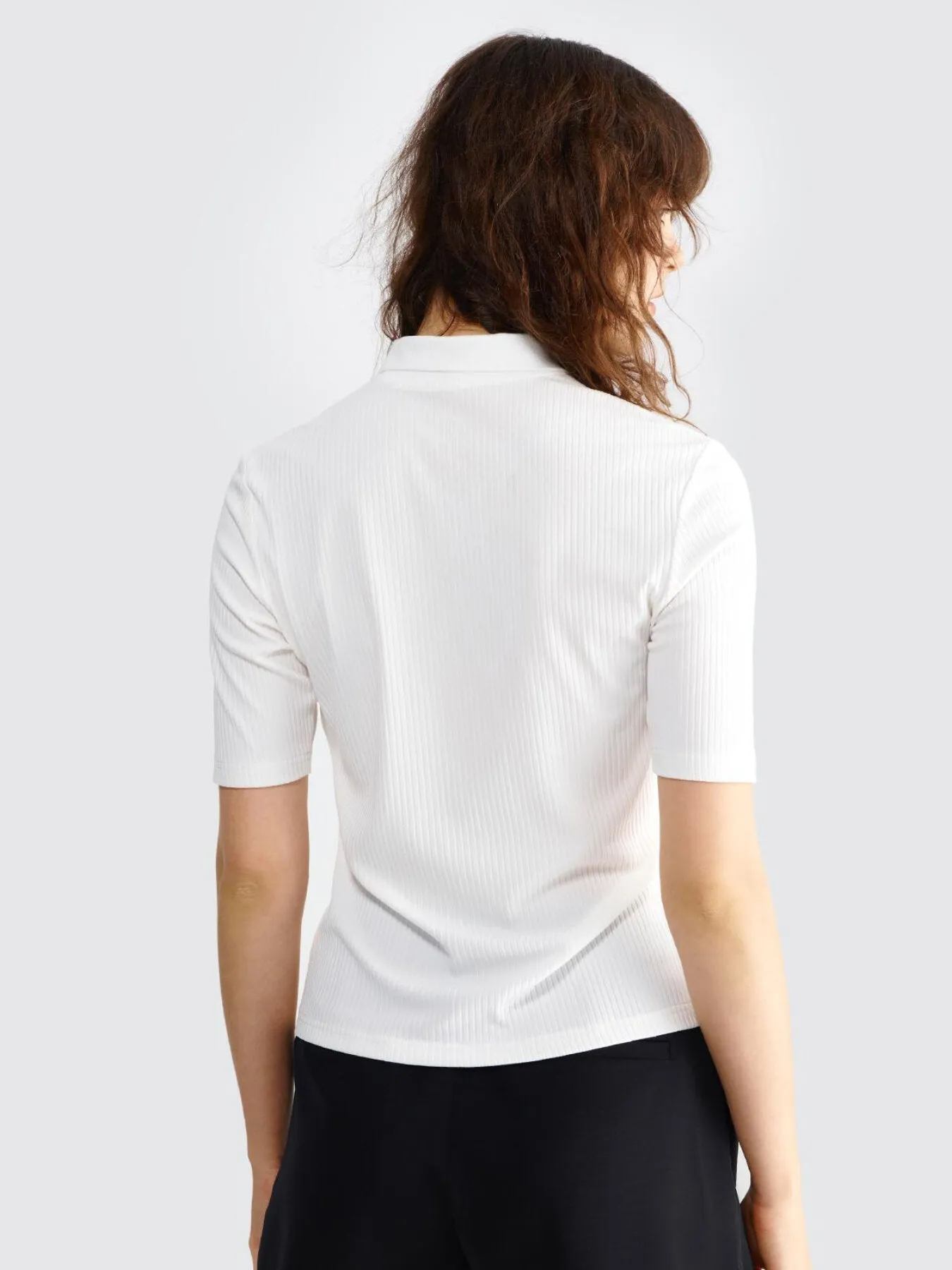 Button Front Rib Polo Top