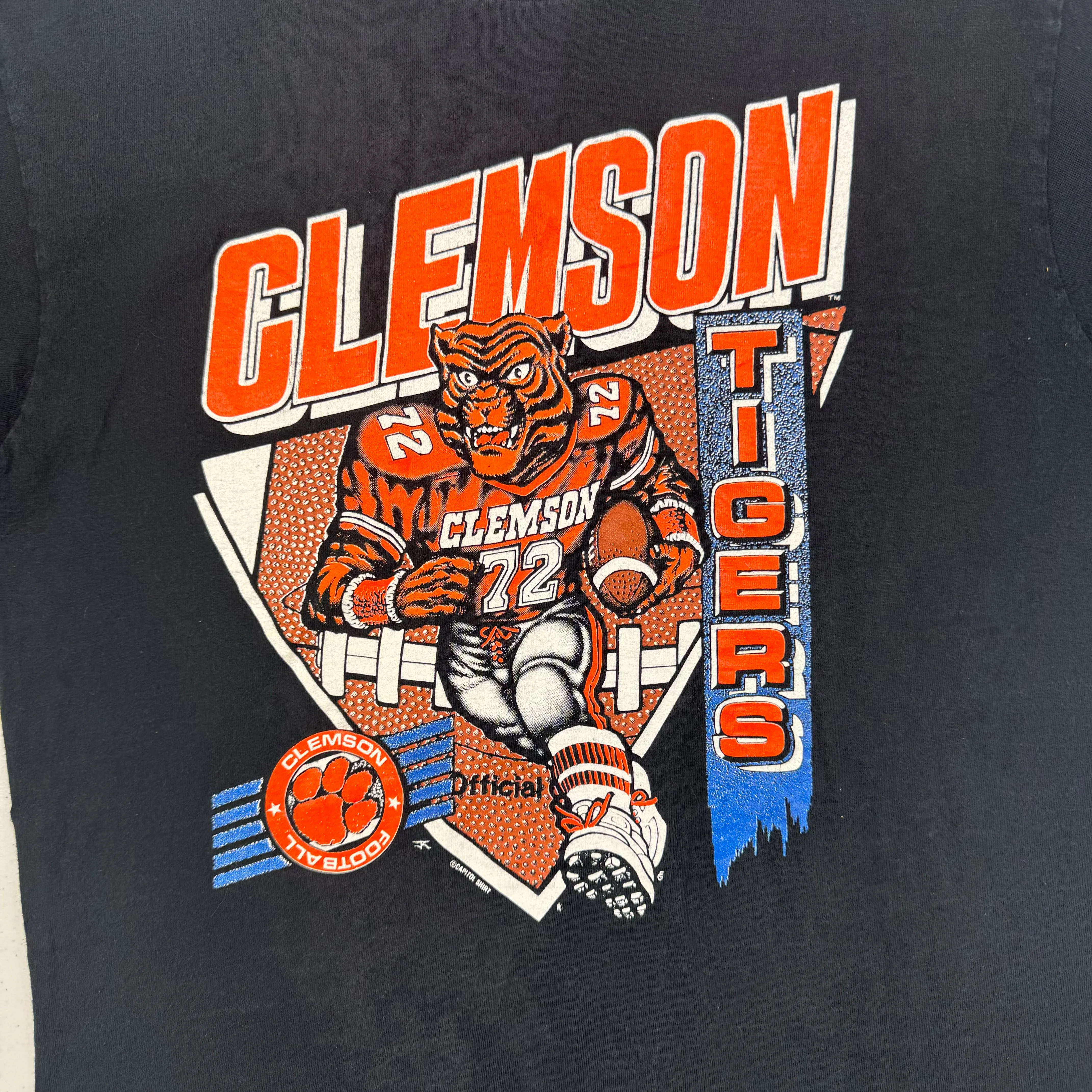 Capitol Clemson Tigers Graphic Single Stitch T-shirt Black