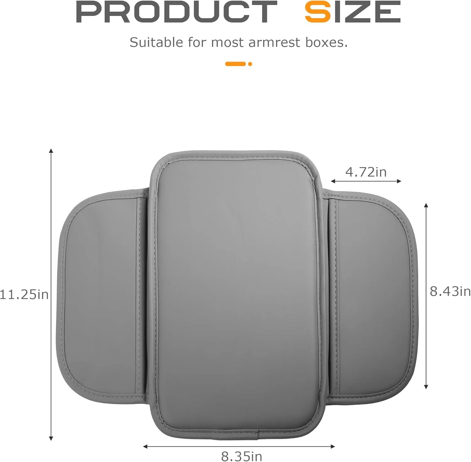 Center Console Cover,Arm Rest Cover for Car,Car Accessories Car Center Console Cover,Center Console Cover with Storage Bag,Car Interior Accessories for Most Vehicles Vehicles SUV (Gray)