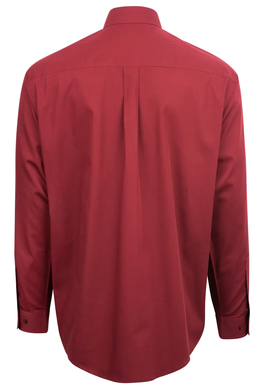 Cinch Button-Front Shirt - Solid Red