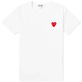 Comme des Garcons Play Women's Basic Logo T-Shirt, White/Red