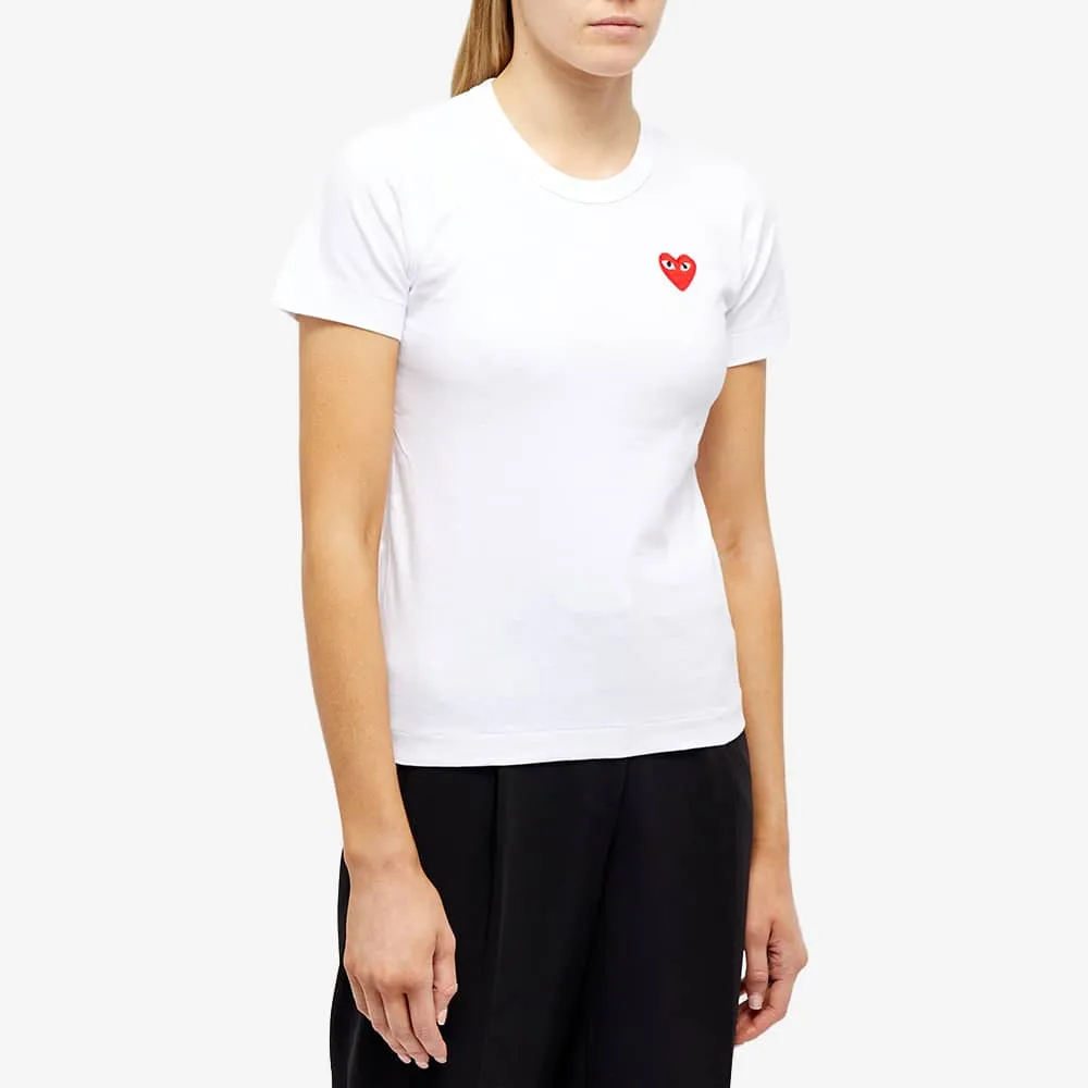 Comme des Garcons Play Women's Basic Logo T-Shirt, White/Red