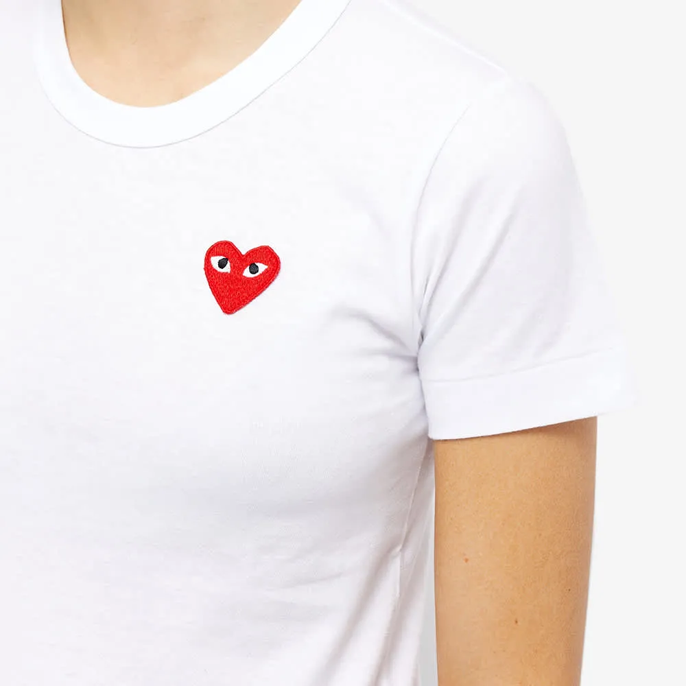 Comme des Garcons Play Women's Basic Logo T-Shirt, White/Red