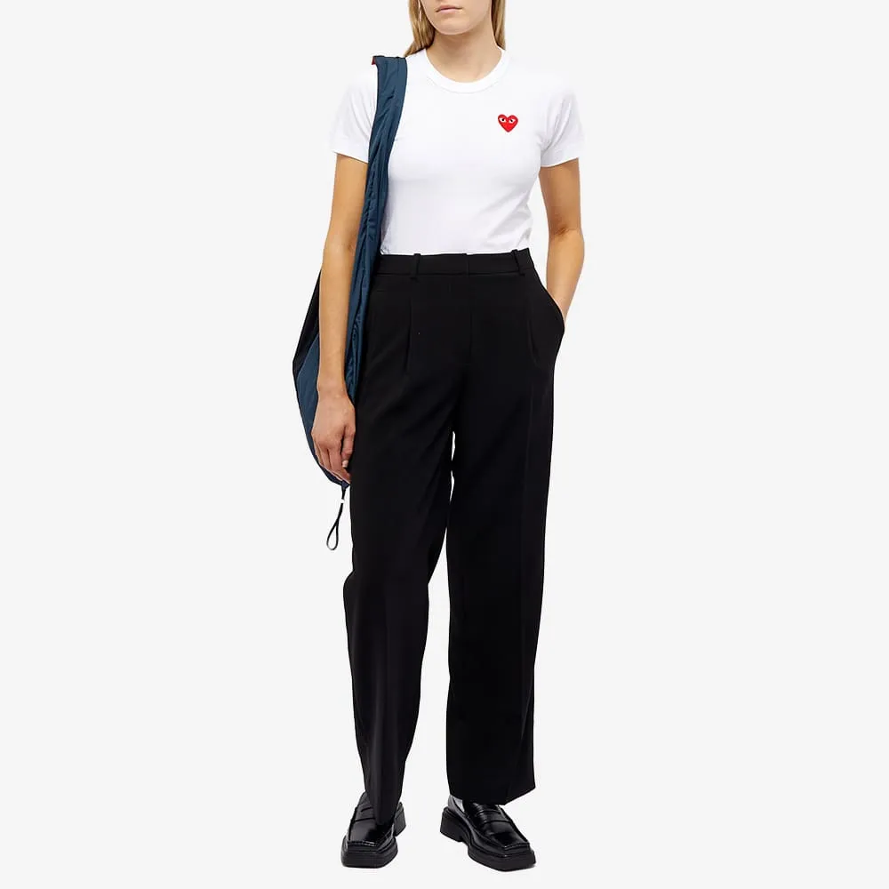 Comme des Garcons Play Women's Basic Logo T-Shirt, White/Red