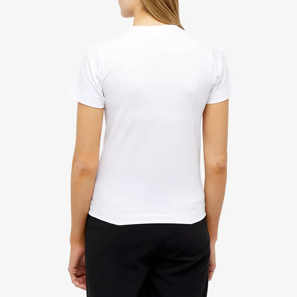 Comme des Garcons Play Women's Basic Logo T-Shirt, White/Red