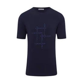 Corneliani Text Print Logo T-shirt (Navy)