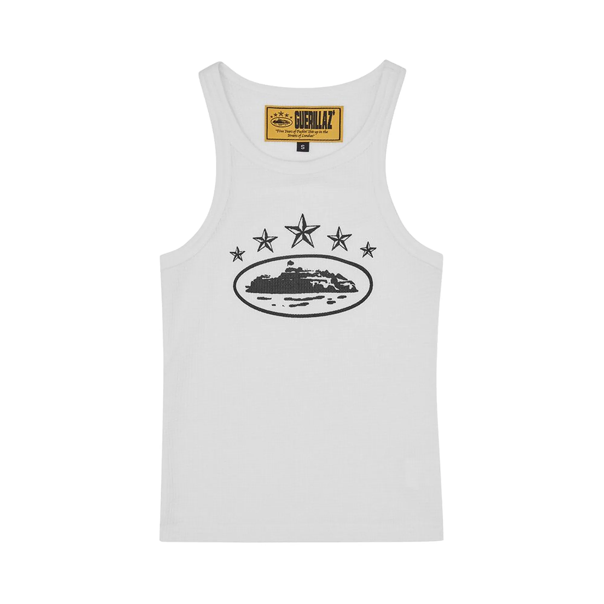 Corteiz 5 Starz Alcatraz Tank Top, White
