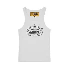 Corteiz 5 Starz Alcatraz Tank Top, White