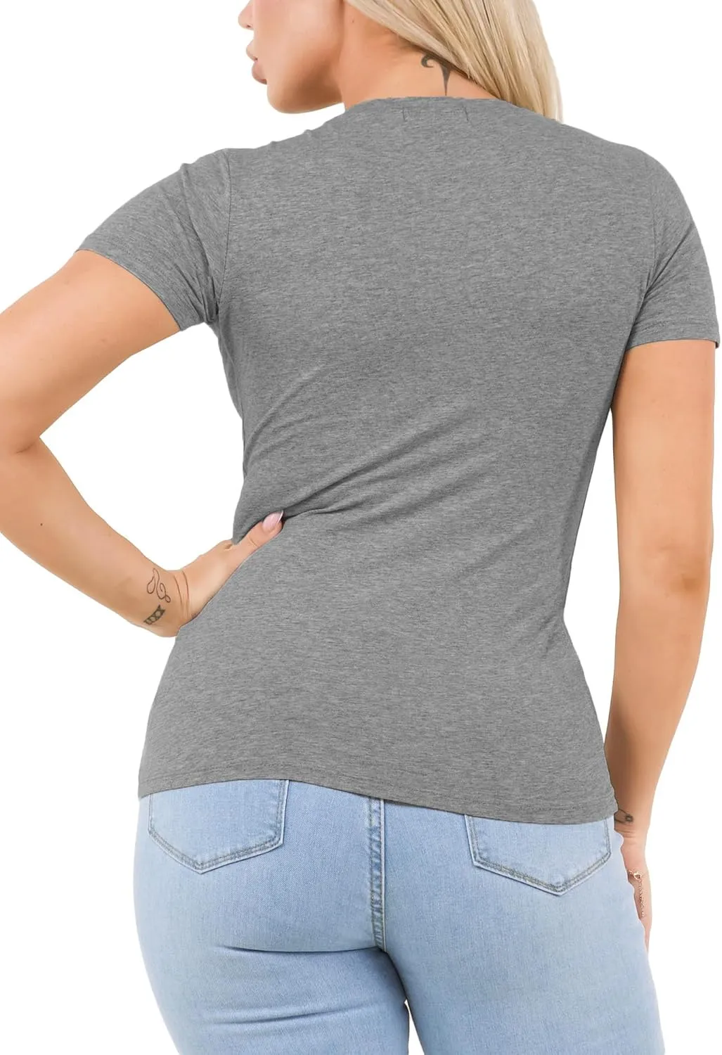 Cotton Tshirts for Women Short Sleeve Tshirt Basic Tees Plain T Shirt Womens Casual Tops Tee Undershirt Pack 1-4