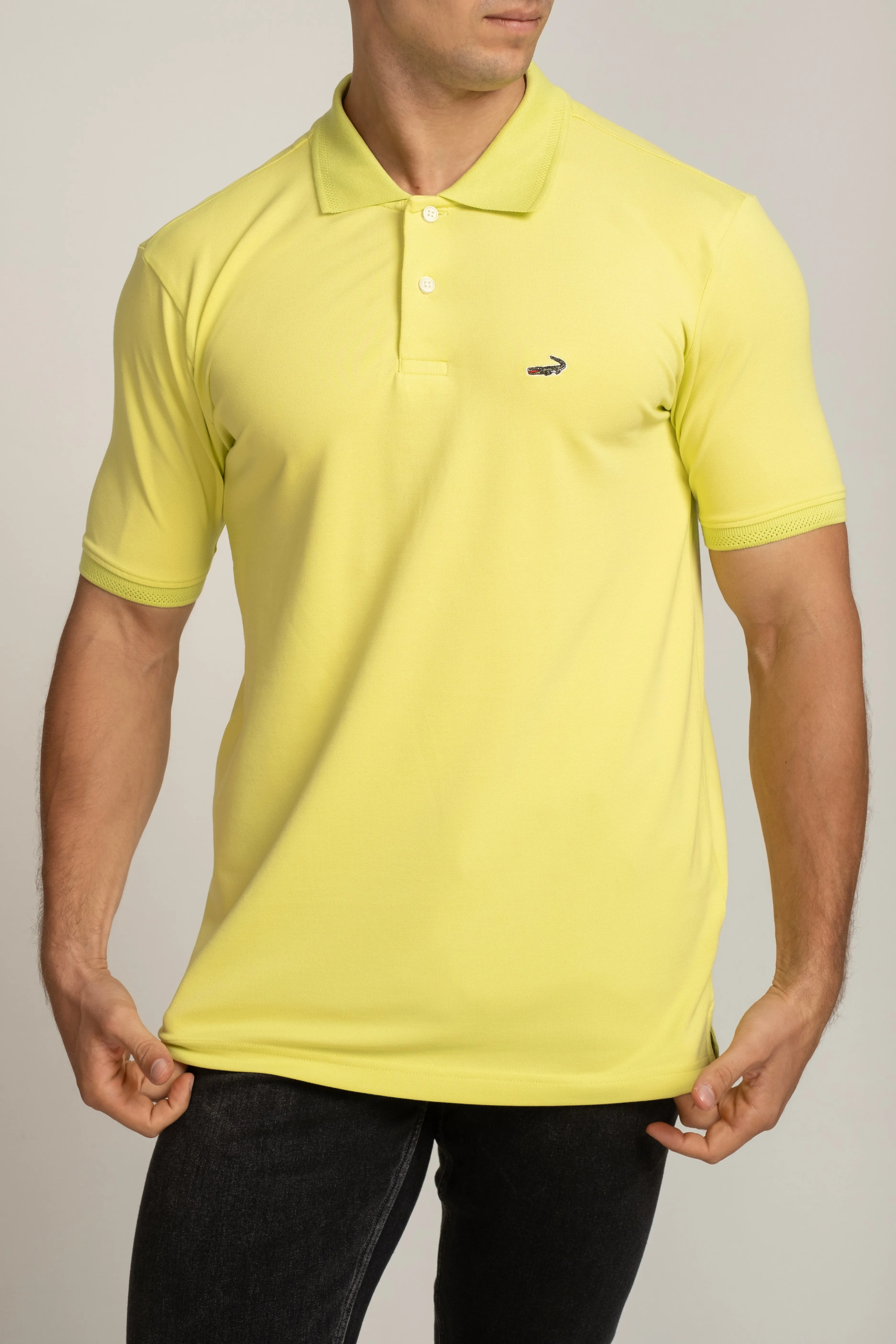 Crocodile Pima Polo Regular Fit HS T-Shirt Shadow Lime