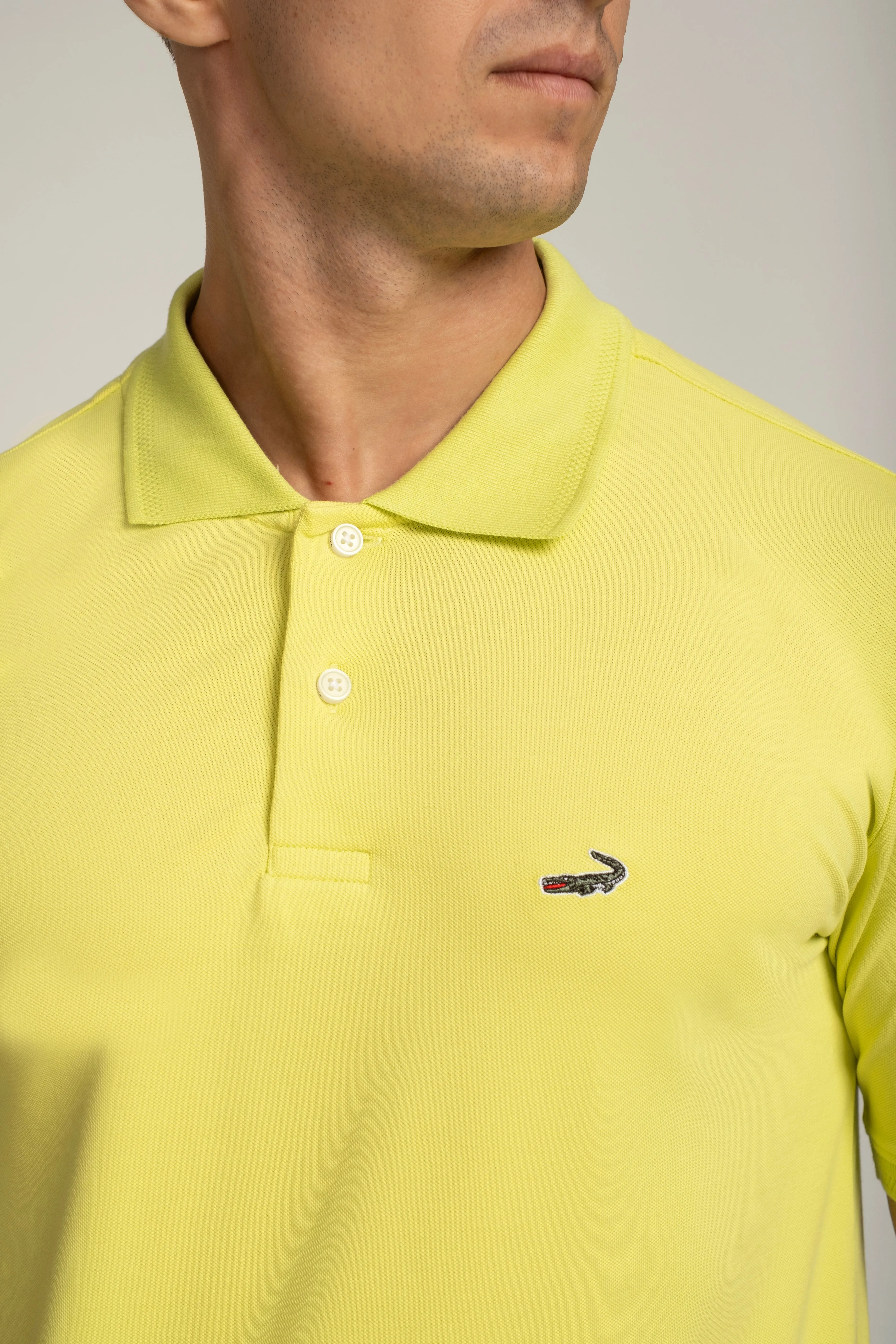 Crocodile Pima Polo Regular Fit HS T-Shirt Shadow Lime