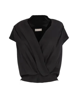 crossover silk blouse