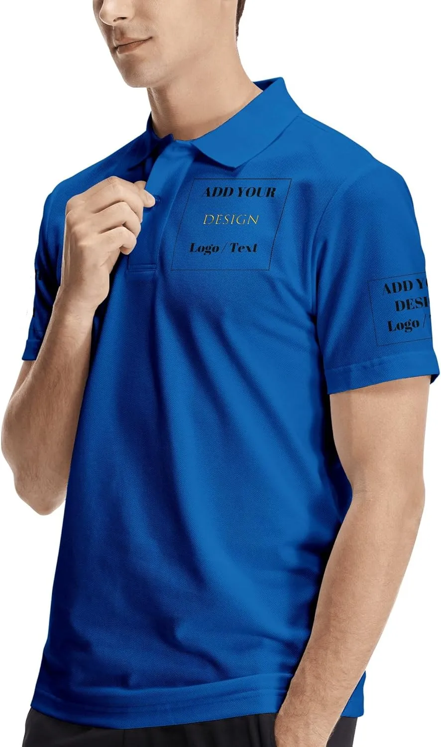 Custom Polo Shirts for Men Personalized Polo Shirt Slim Fit Design Your Own Logo & Text T-Shirts Print Golf Shirt