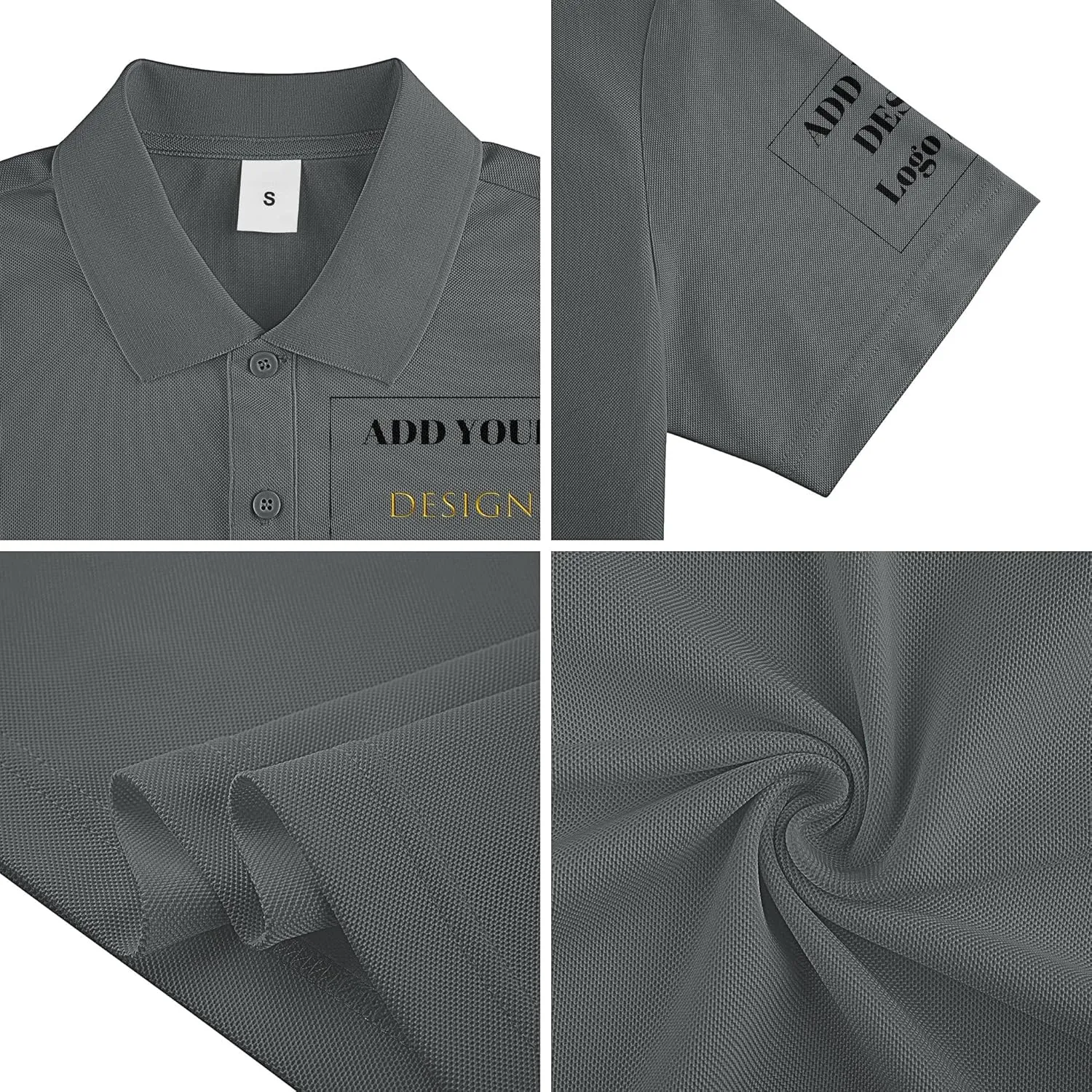 Custom Polo Shirts for Men Personalized Polo Shirt Slim Fit Design Your Own Logo & Text T-Shirts Print Golf Shirt