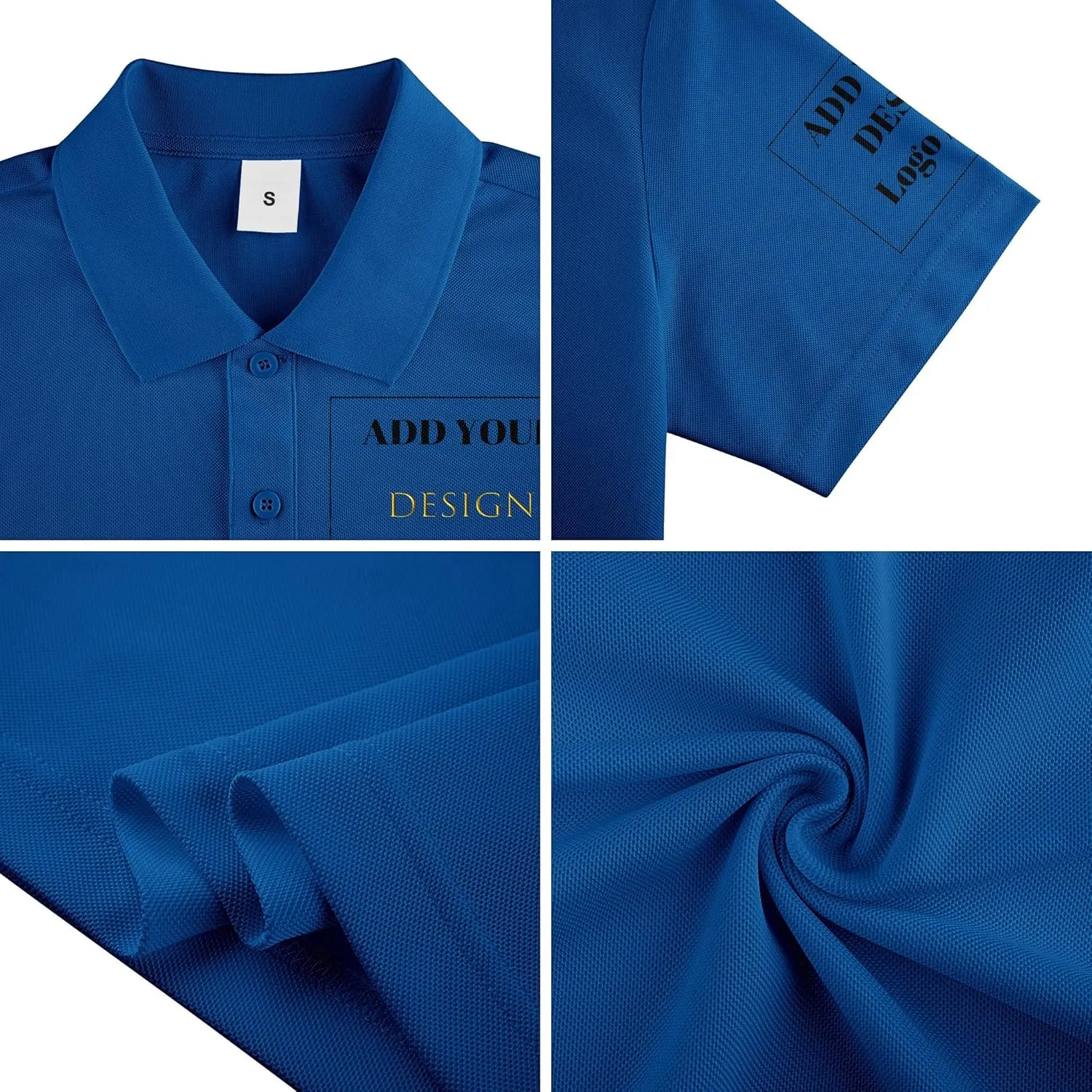 Custom Polo Shirts for Men Personalized Polo Shirt Slim Fit Design Your Own Logo & Text T-Shirts Print Golf Shirt