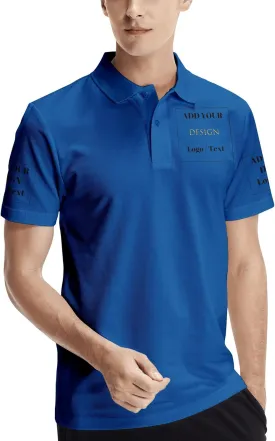 Custom Polo Shirts for Men Personalized Polo Shirt Slim Fit Design Your Own Logo & Text T-Shirts Print Golf Shirt