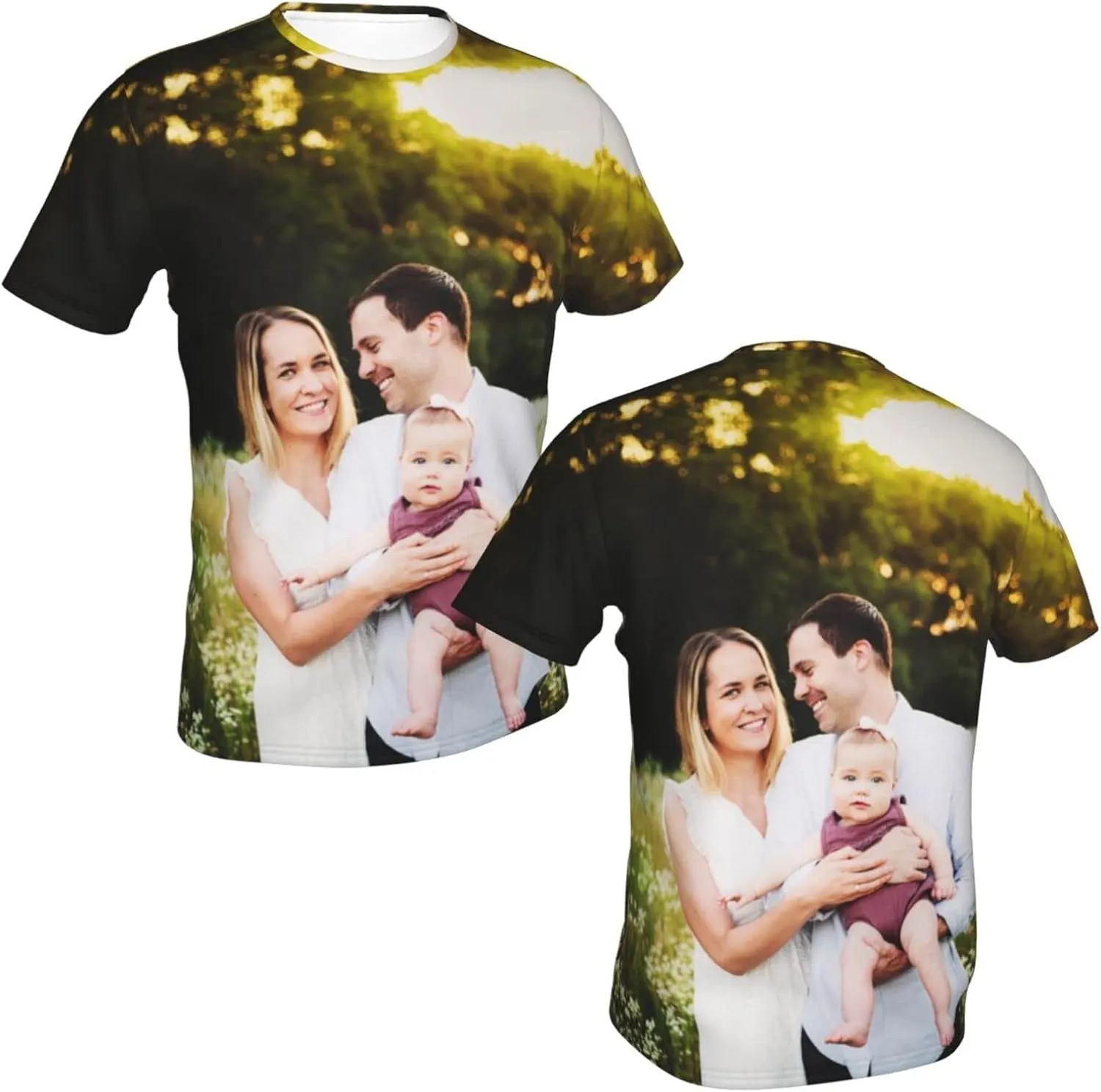 Custom Shirts-Personalized Shirts,Printed Shirt for Back&Front,Add Your Design/Image/Photo/Text for Men & Women,Kid