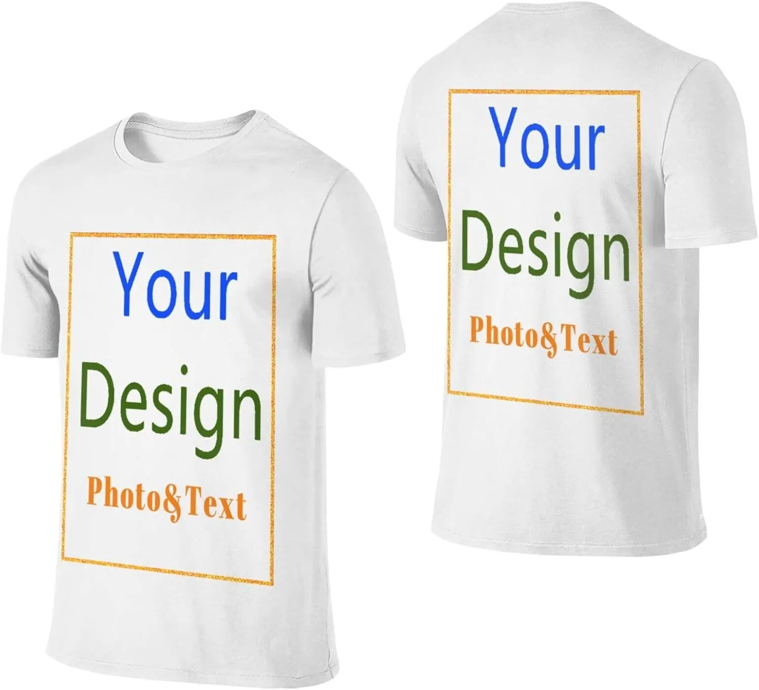 Custom Shirts-Personalized Shirts,Printed Shirt for Back&Front,Add Your Design/Image/Photo/Text for Men & Women,Kid
