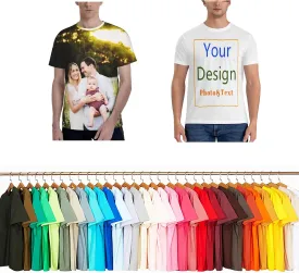 Custom Shirts-Personalized Shirts,Printed Shirt for Back&Front,Add Your Design/Image/Photo/Text for Men & Women,Kid