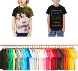 Custom Shirts-Personalized Shirts,Printed Shirt for Back&Front,Add Your Design/Image/Photo/Text for Men & Women,Kid